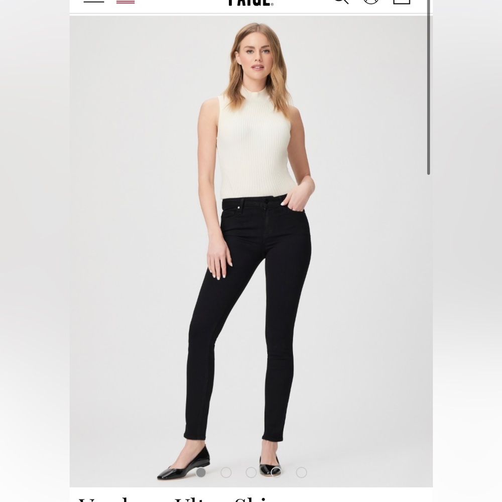 Paige black denim jeans 28